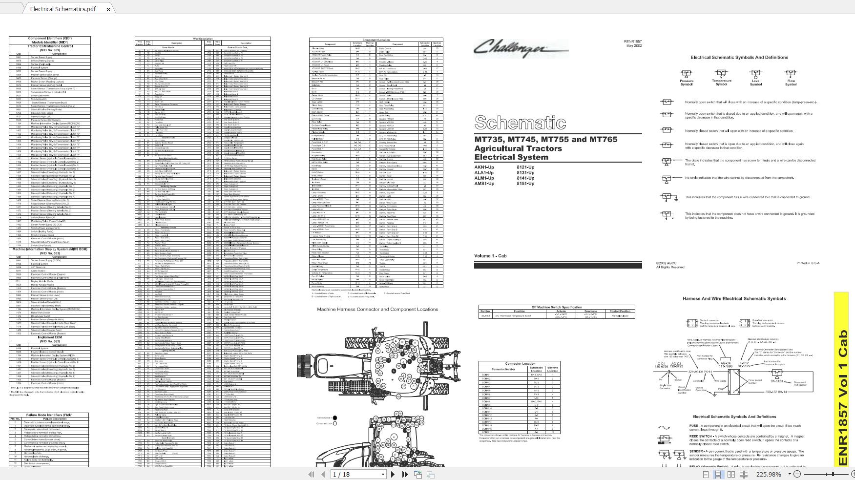 Challenger EU Tractor MT735 MT745 MT755 MT765 MT745B MT755B MT765B Schematic PDF EN 1