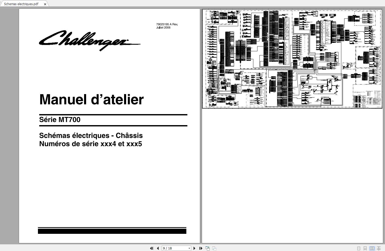 Challenger EU Tractor MT735 MT745 MT755 MT765 MT745B MT755B MT765B Schematic PDF FR 2