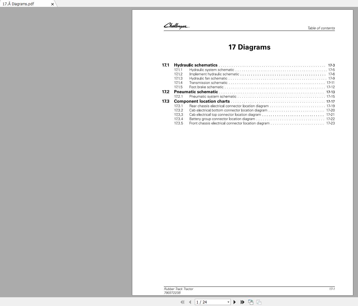 Challenger EU Tractor MT738 MT740 MT743 RUBBER TRACK Schematic PDF EN 1
