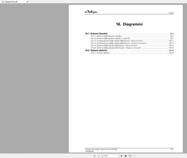 Challenger EU Tractor MT800 Series Schematic PDF ITA 1