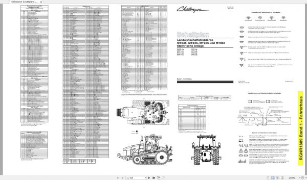 Challenger EU Tractor MT835 MT845 MT855 MT865 MT835B MT845B MT855B MT865B MT875B Schematic PDF DE 1