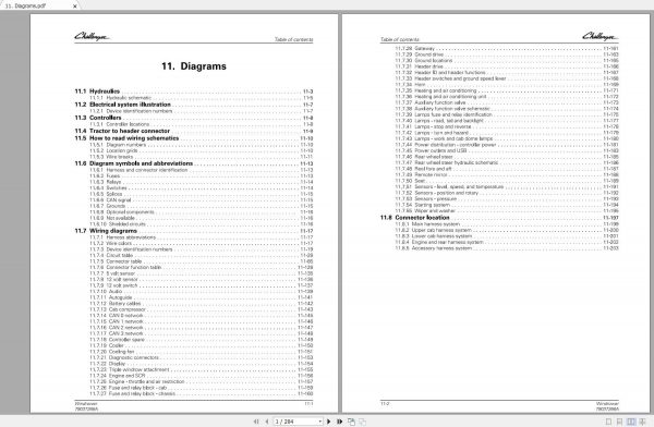 Challenger EU WINDROWER TRACTOR WR9950 WR9960 WR9970 WR9980 Schematic PDF EN 1