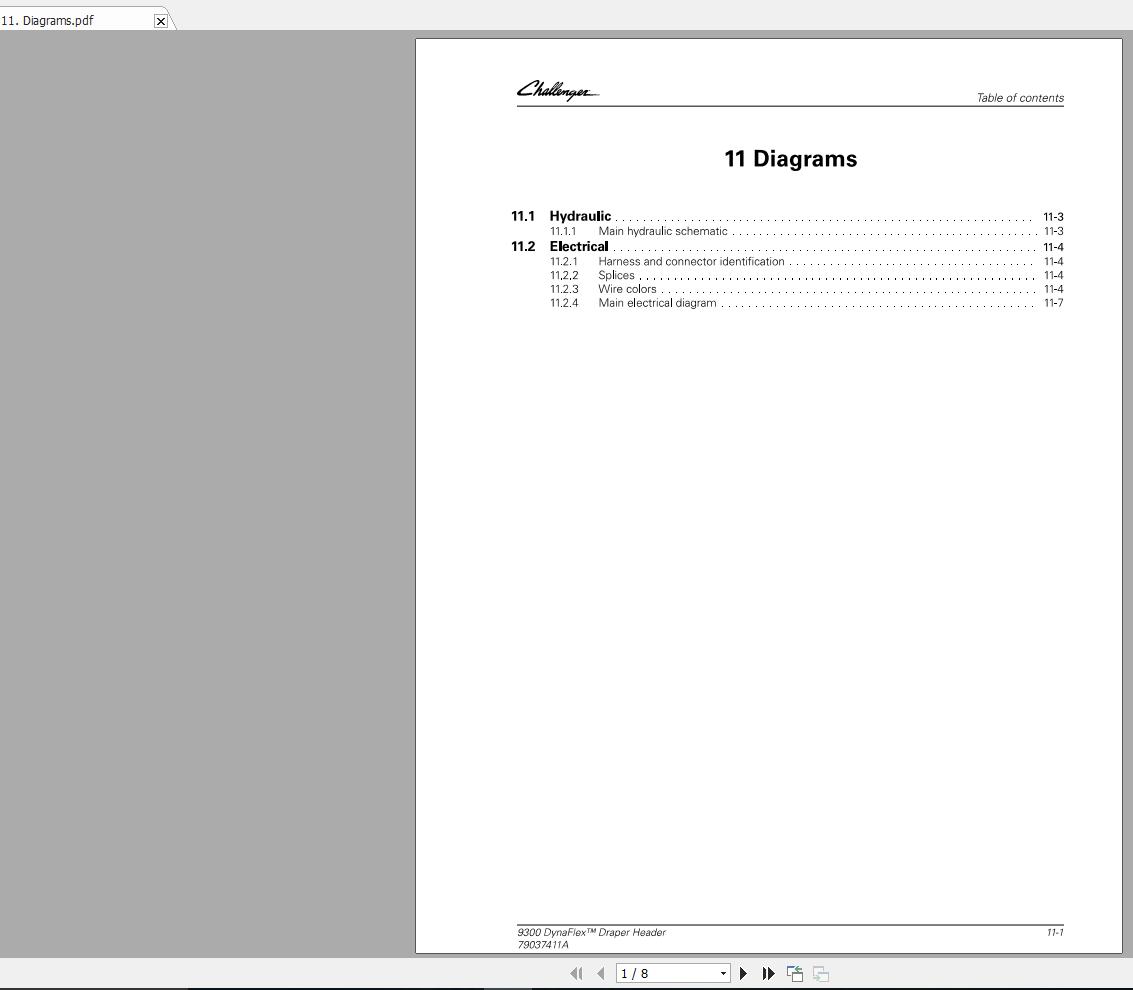 Challenger NA DYNAFLEX DRAPER HEADER 9325 9330 9335 9340 9345 9350 Schematic PDF EN 1