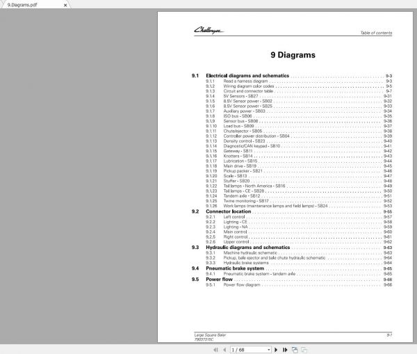Challenger NA LARGE SQUARE BALER 2370 ULTRA HD Schematic PDF EN 1