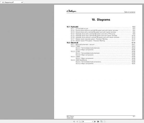 Challenger NA PLANTER 9812 9812 VE Schematic PDF EN 1