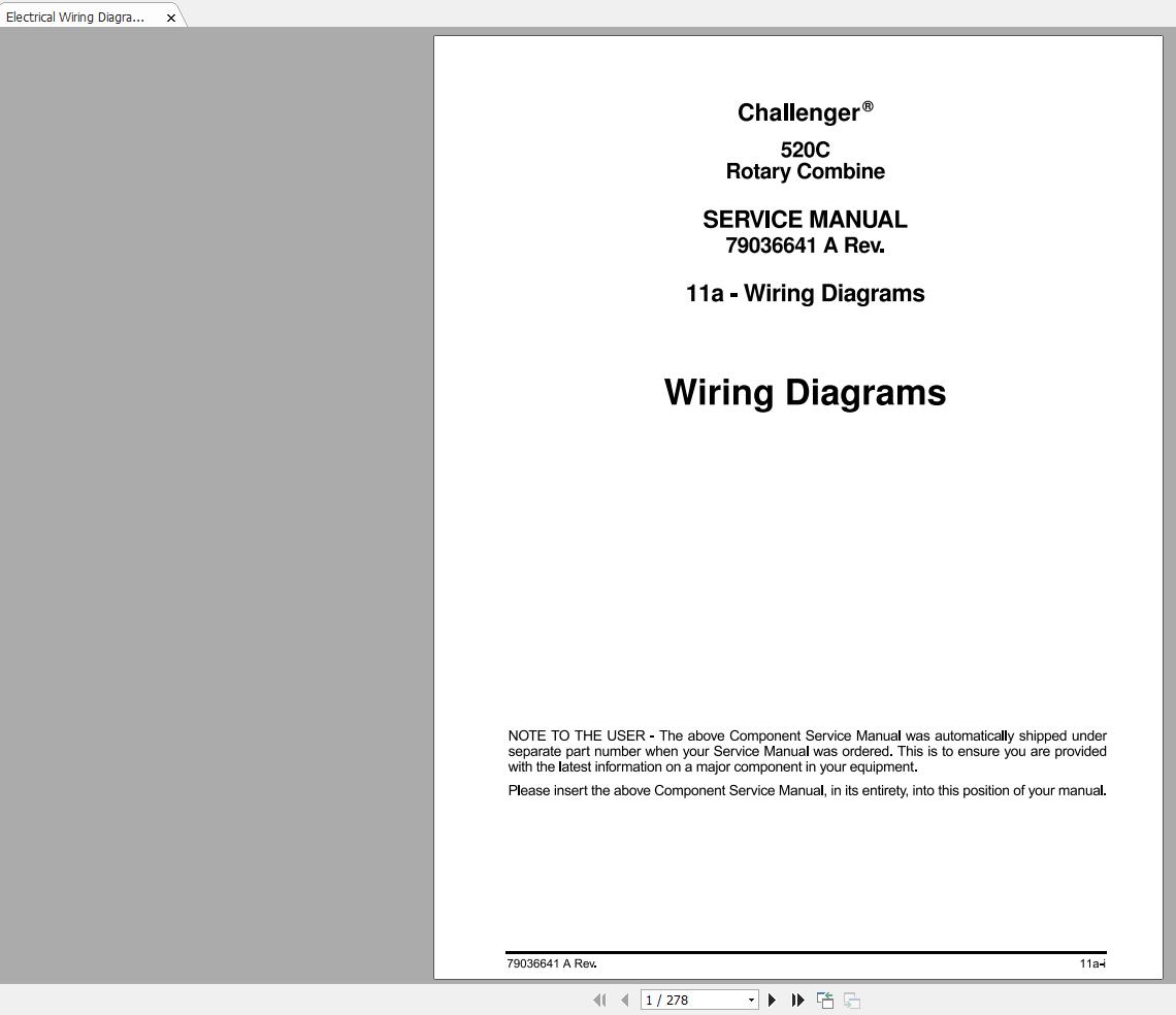 Challenger NA ROTARY COMBINE 520C 530C Schematic PDF EN 1