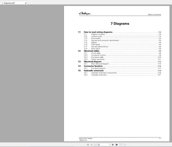 Challenger NA ROTARY DISC HEADER 9313S 9313D 79037416A Schematic PDF EN 2