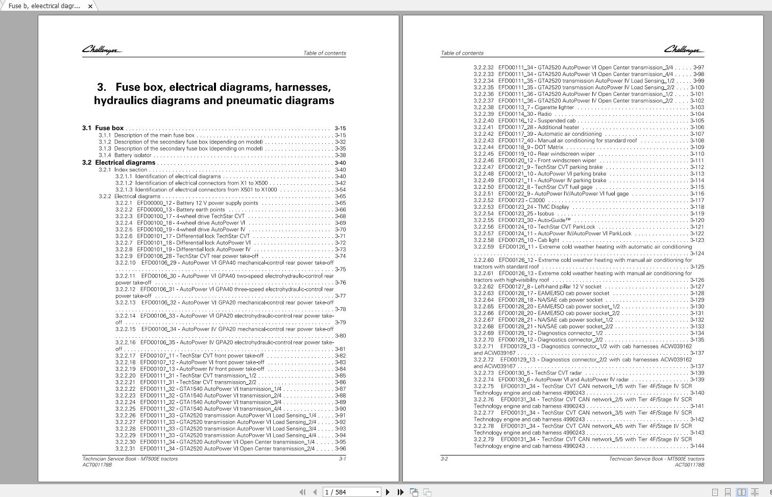 Challenger NA TRACTOR MT515E MT525E MT535E MT545E MT555E MT565E MT575E MT585E MT595E Schematic PDF EN 1