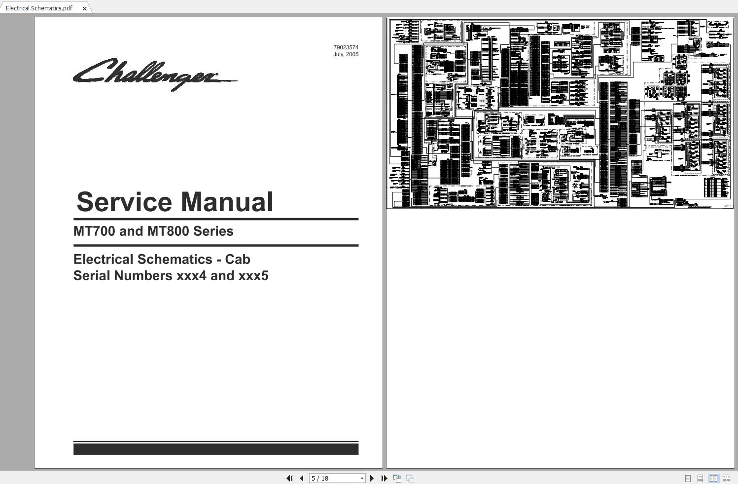 Challenger NA TRACTOR MT835 MT845 MT855 MT865 MT835B MT845B MT855B MT865B MT875B TRACK Schematic PDF EN 2