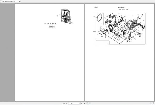 DALIAN FORKLIFT CPCD10 15 18HB CB Parts Mannual 2013 ZHEN 1