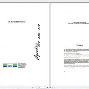 DEUTZ FAHR AGROKID 210 220 230 User Maintenance Manual FR 1