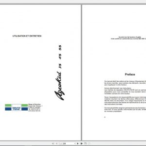 DEUTZ FAHR AGROKID 35 45 55 User Maintenance Manual FR 1