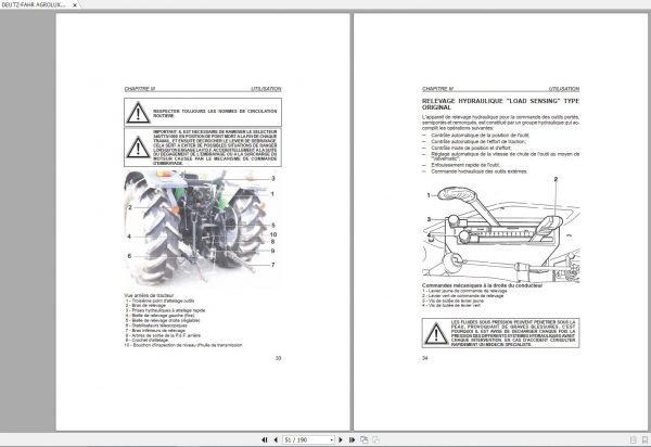 DEUTZ FAHR AGROLUX 60 F60 70 F70 80 F80 User Maintenance Manual FR 3
