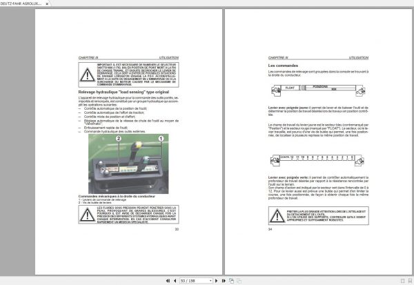 DEUTZ FAHR AGROLUX 80 90 User Maintenance Manual FR 3
