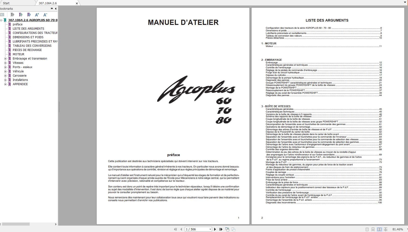 DEUTZ FAHR AGROPLUS 60 70 80 Workshop Manual FR 1