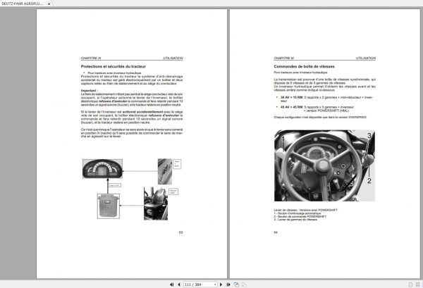 DEUTZ FAHR AGROPLUS F70 F75 F90 Power Shuttle User Maintenance Manual FR 3