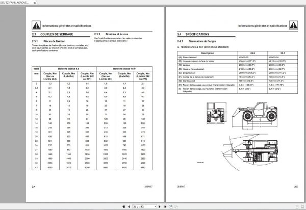 DEUTZ FAHR AGROVECTOR 26.6 30.7 Workshop Manual FR 2