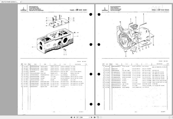 DEUTZ FAHR D2506 Spare Parts Catalog ENDEESFR 2