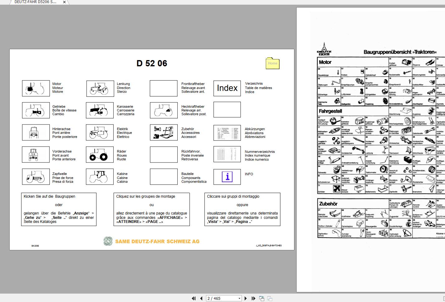 DEUTZ FAHR D5206 Spare Parts Catalog ENDEESFR 1