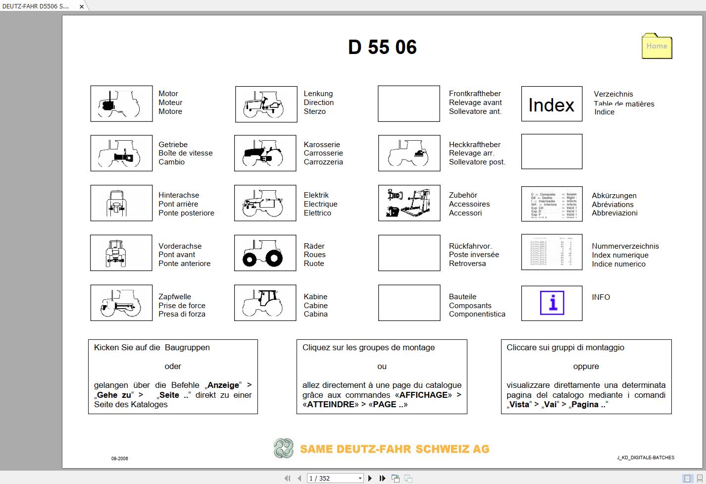 DEUTZ FAHR D5506 Spare Parts Catalog ENDEESFR 1