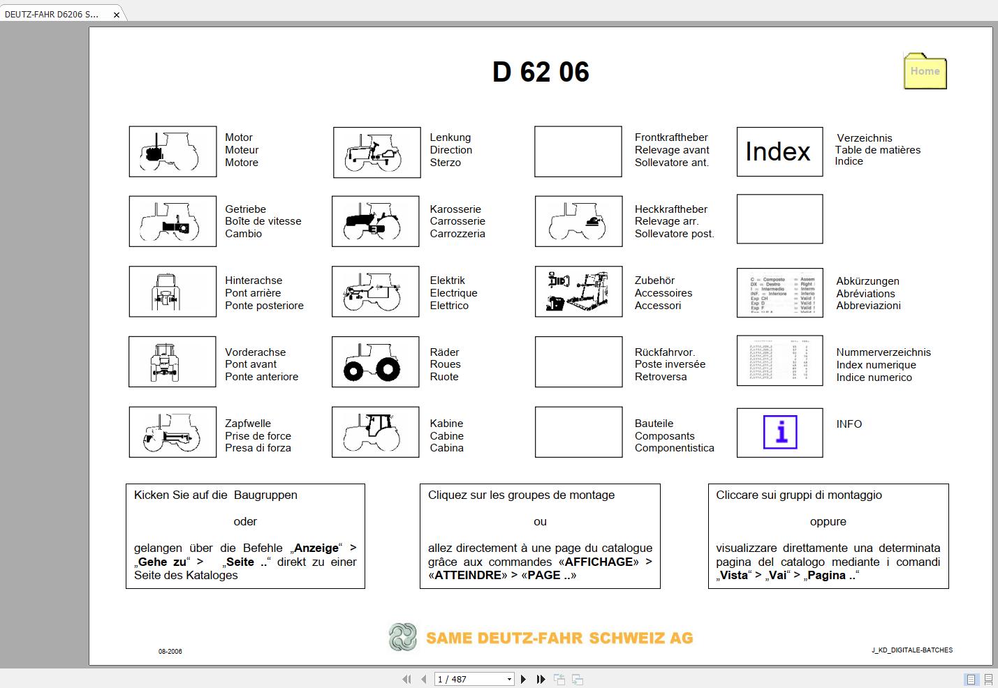 DEUTZ FAHR D6206 Spare Parts Catalog ENDEESFR 1