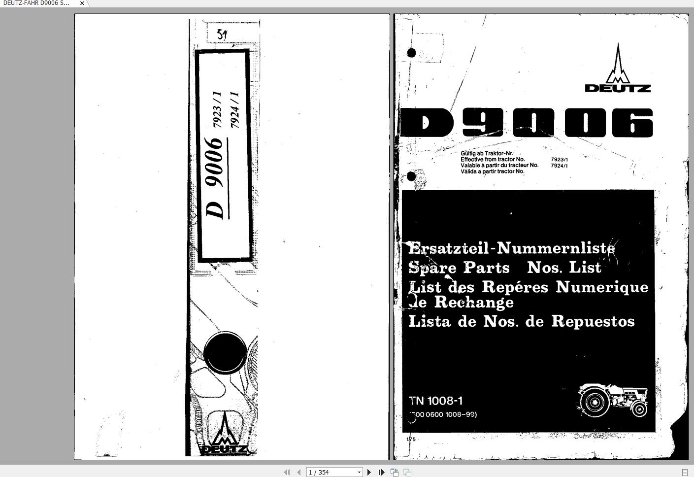 DEUTZ FAHR D9006 Spare Parts Catalog ENDEESFR 1