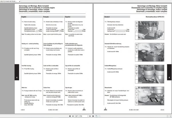 DEUTZ FAHR MOTEURS DIESEL BFM 2012 Workshop Manual FR 3