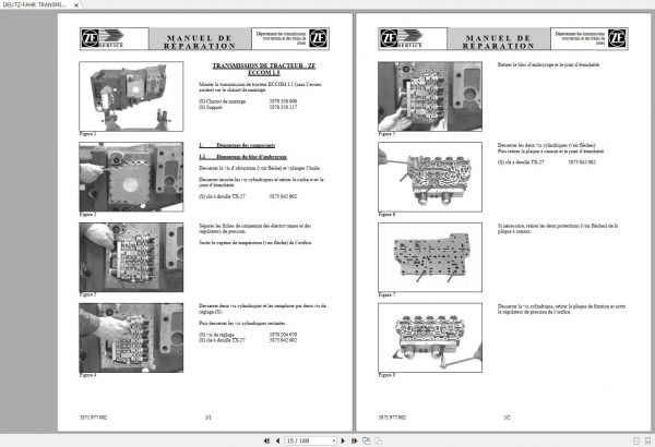DEUTZ FAHR TRANSMISSION ZF ECCOM 1.5 SDFG 20 Workshop Manual FR 2