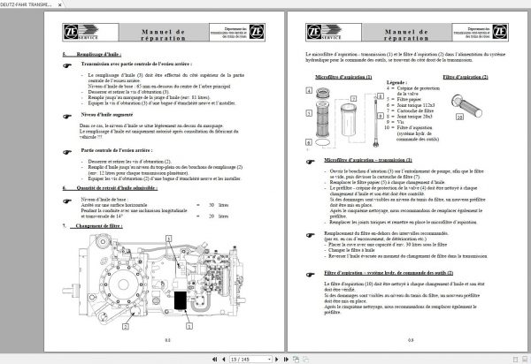 DEUTZ FAHR TRANSMISSION ZF T 7336 Workshop Manual FR 2