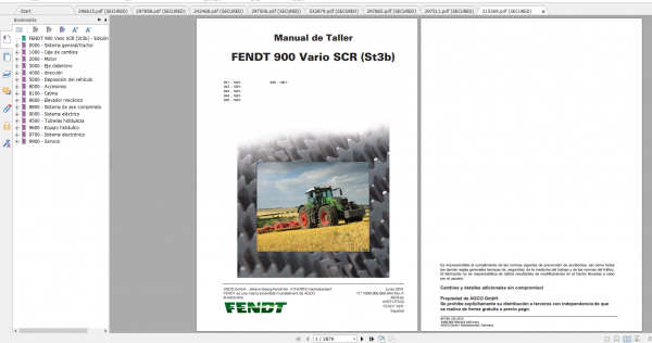 FFendt Tractor 900 Vario Scr3b VIN 941 946 Diagram Operation Manual Workshop Manual ES 5