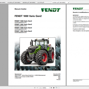 Fendt Tractor 1000 Vario Gen2 VIN 536 539 Diagram Operation Workshop Manual FR 1