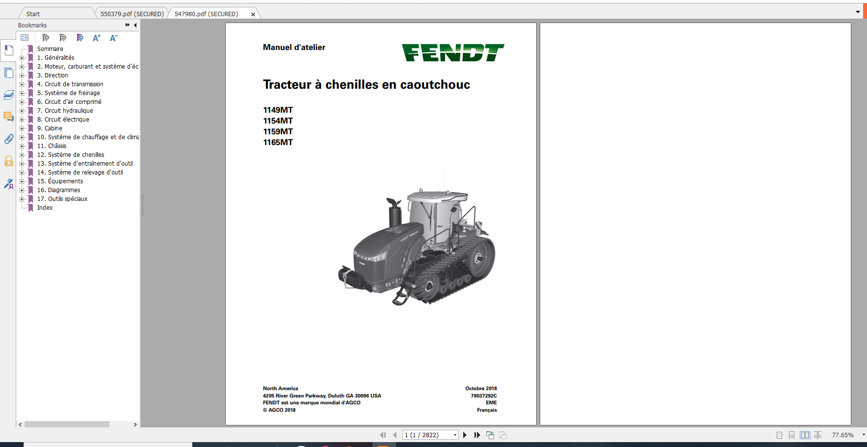Fendt Tractor 1100 Mt Operation Workshop Manual FR 1