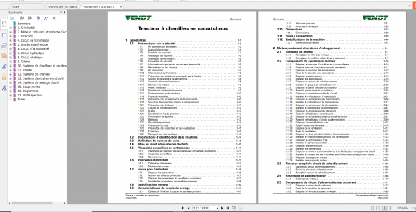 Fendt Tractor 1100 Mt Operation Workshop Manual FR 2