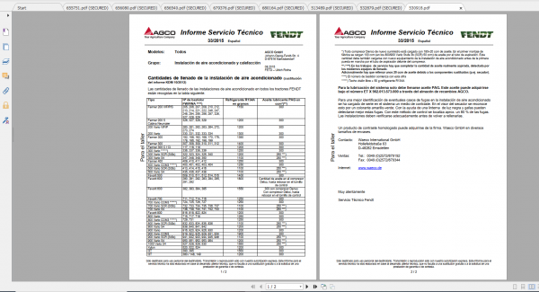Fendt Tractor 200 Vario S3 VIN 300 304 Diagram Operator Workshop Manual ES 2