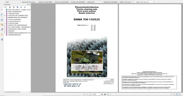 Fendt Tractor 200 Vario VFP Com3 VIN 260 264 272 274 Diagram Operator Workshop Manual ES 1
