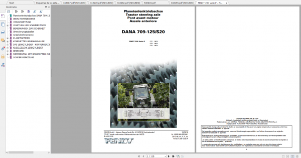 Fendt Tractor 200 Vario VFP Com3 VIN 260 264 272 274 Diagram Operator Workshop Manual ES 2