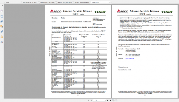 Fendt Tractor 200 Vario VFP Com3 VIN 260 264 272 274 Diagram Operator Workshop Manual ES 4