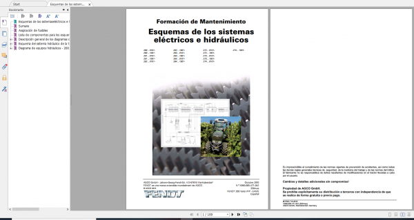 Fendt Tractor 200 Vario VFP Com3 VIN 260 264 272 274 Diagram Operator Workshop Manual ES 8