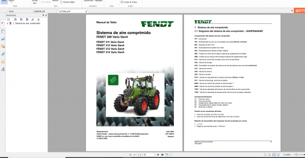 Fendt Tractor 300 Vario Gen4 VIN 351 354 Diagram Operation Manual Workshop Manual ES 10