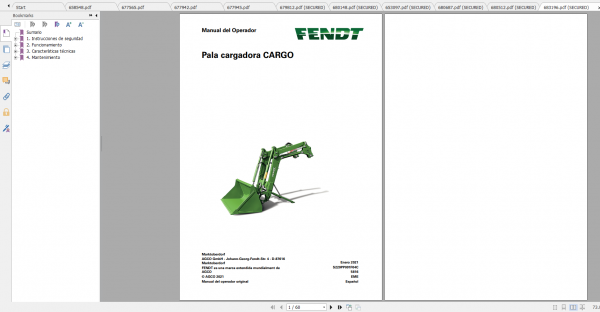 Fendt Tractor 300 Vario Gen4 VIN 351 354 Diagram Operation Manual Workshop Manual ES 2