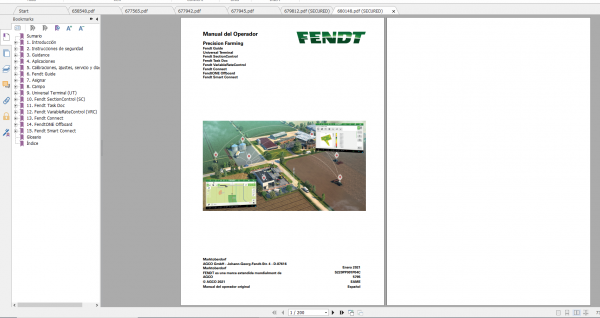 Fendt Tractor 300 Vario Gen4 VIN 351 354 Diagram Operation Manual Workshop Manual ES 6