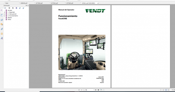 Fendt Tractor 300 Vario Gen4 VIN 351 354 Diagram Operation Manual Workshop Manual ES 7