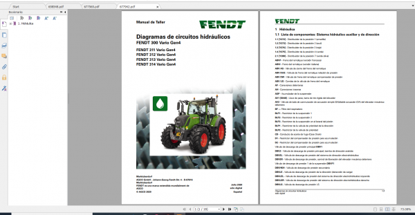 Fendt Tractor 300 Vario Gen4 VIN 351 354 Diagram Operation Manual Workshop Manual ES 9