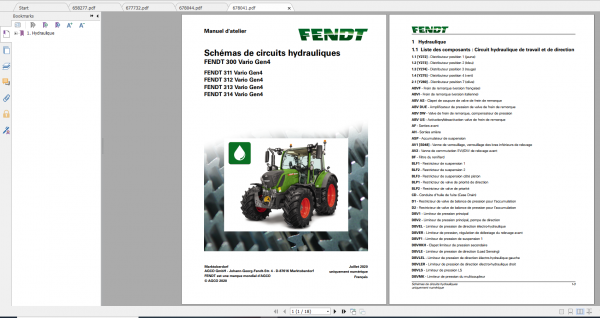 Fendt Tractor 300 Vario Gen4 VIN 351 354 Diagram Workshop Manual FR 5