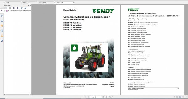 Fendt Tractor 300 Vario Gen4 VIN 351 354 Diagram Workshop Manual FR 6