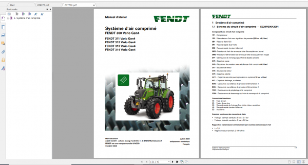 Fendt Tractor 300 Vario Gen4 VIN 351 354 Diagram Workshop Manual FR 7