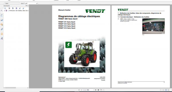 Fendt Tractor 300 Vario Gen4 VIN 351 354 Diagram Workshop Manual FR 8