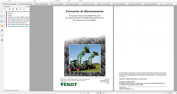Fendt Tractor 300 Vario S4 VIN 347 350 Diagram Operation Manual Workshop Manual ES 1