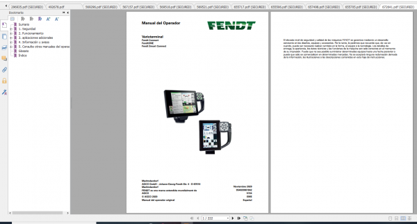 Fendt Tractor 300 Vario S4 VIN 347 350 Diagram Operation Manual Workshop Manual ES 8