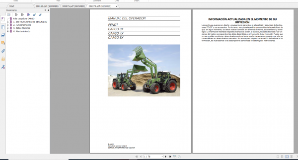 Fendt Tractor 300 Vario Scr 3b VIN 322 340 Diagram Operation Manual Workshop Manual ES 10